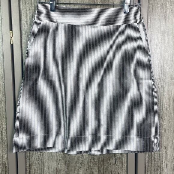 Talbots blue/white stripe cotton skirt women's 6 - Picture 1 of 11